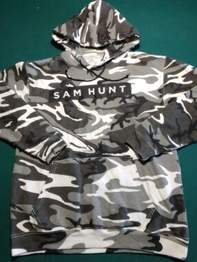 Sam Hunt Official Concert Gray Camo Pullover Hoodie , S/M , $27